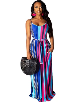 

Striped African Dress Womens Tunic Long Beach Dress Cover Up Beach Woman Pareos De Playa Mujer Plus Size Beach Wear Sundress