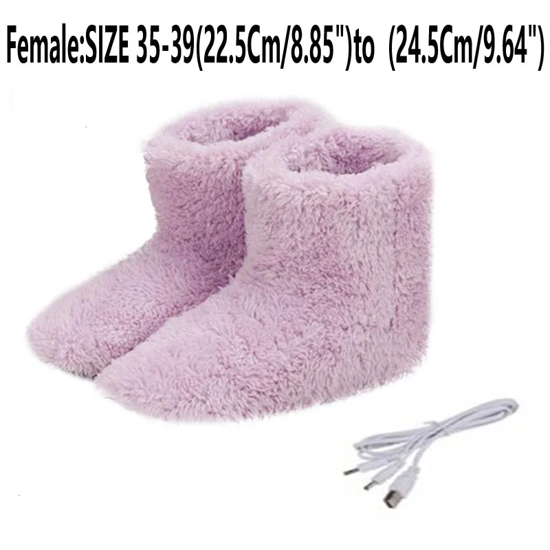 Female SIZE 35-39 Карманный обогреватель USB для мужчин и женщин; быстрая электрическая нагревательная обувь; Теплая обувь для ног; плюшевый интерфейс; скрывающая моющаяся зимняя теплая обувь - Цвет: Female SIZE 35-39