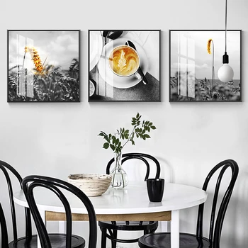 

paintings by numbers Northern European-Style Wall Black And White Hanging Modern Minimalist Kitchen Mural Tea Wine Dining Room