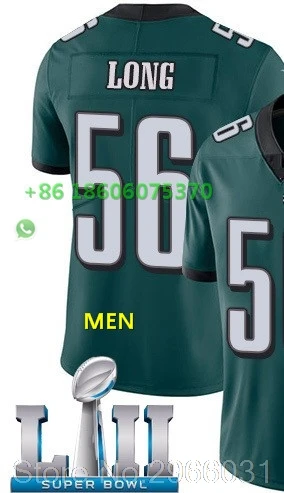 For men Philadelphia s патч Супер Мужские взрослые Джерси 17 Alshon Jeffery 20 Brian davkins 27 Malcolm Jenkins 56 Chris Long bowl - Цвет: For men