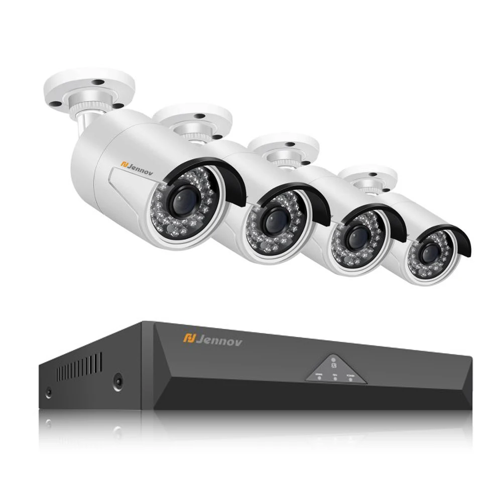 Jennov 4CH 5MP DVR AHD камера CCTV комплект наружная камера система безопасности IP видео наблюдение комплект P2P HD ночное видение H.265 IR-Cut - Цвет: 4 Pcs Cameras