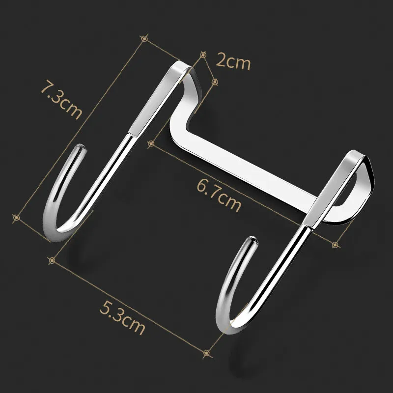 Gancho para colgar de puerta de acero inoxidable, sin perforaciones, para puerta de armario, sin traza, gancho montado a la pared, tipo S, 1 unidad