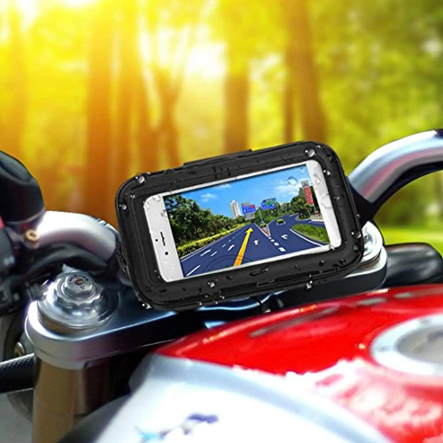 

Motorcycle Phone Holder Bicycle Case Bag Mount Holder for iphone 11 Pro XR XS Samsung S10 S9 S8 Mobile Support Stand Waterproof