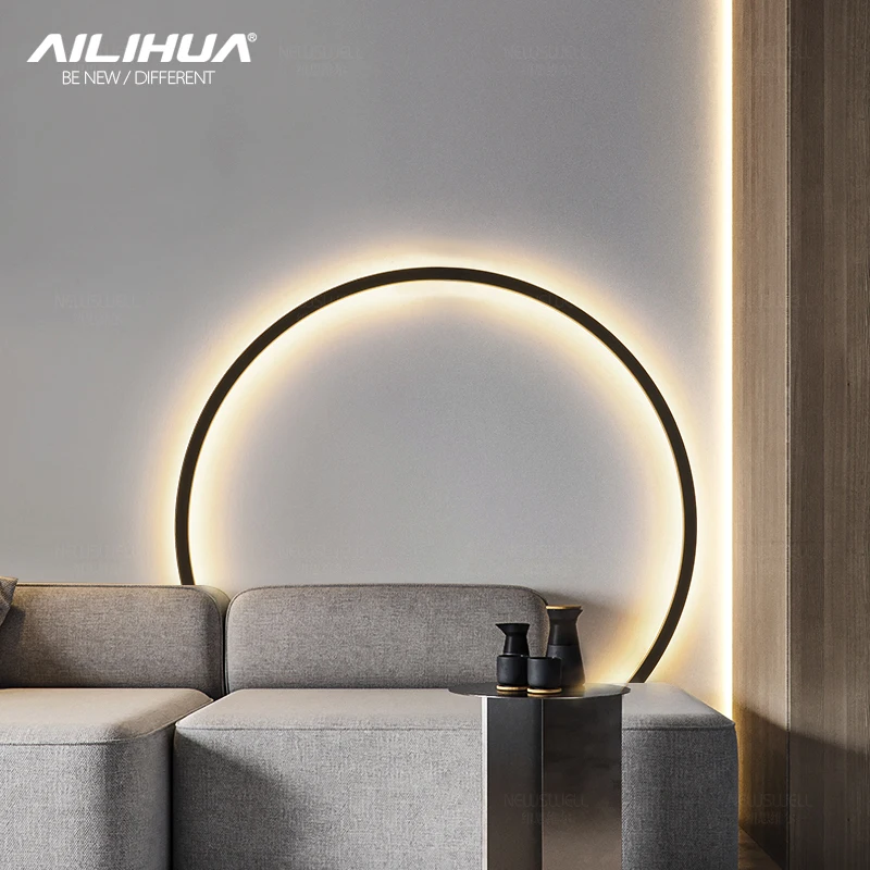 Minimalist living room background wall lamp decorative atmosphere Lamp New Nordic bedroom bedside wall lamp wiring free