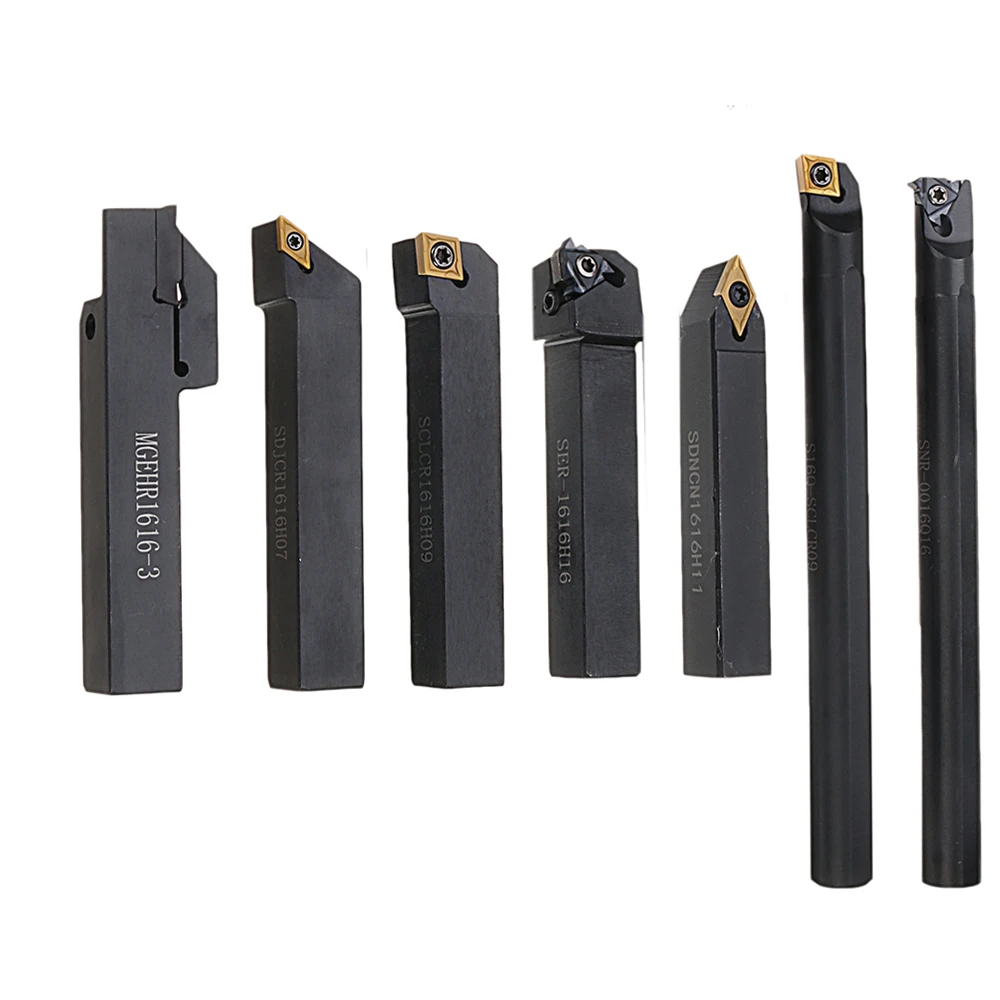 7PCS Set Of 16mm Lathe Turning Tool Holder Boring Bar CNC Tools Lathe  NEW 