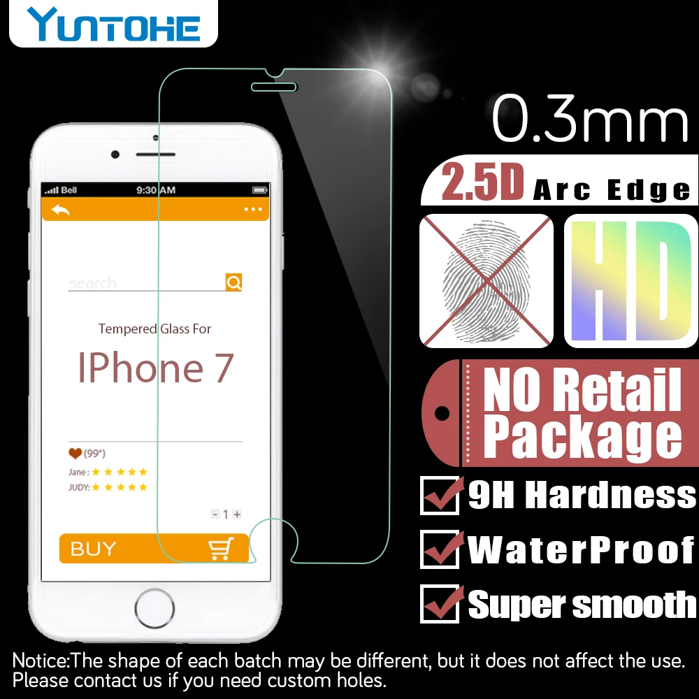 

9H Ultra-thin Tempered Glass for IPhone 11 pro XS Max XR X 8 7 6 Plus 5 4 Screen Protector Protective Glass Film 100pcs