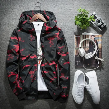 

2020 Spring Autumn Mens Casual Camouflage Hoodie Jacket Men Waterproof Clothes Men'S Windbreaker Coat Male Outwear Plus Size 4XL
