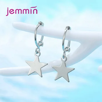 

S925 Sterling Silver Dangle Earrings for Women Girls Wedding Engagement 4 Style Bowtie Star Shape Silver Fine Jewelry