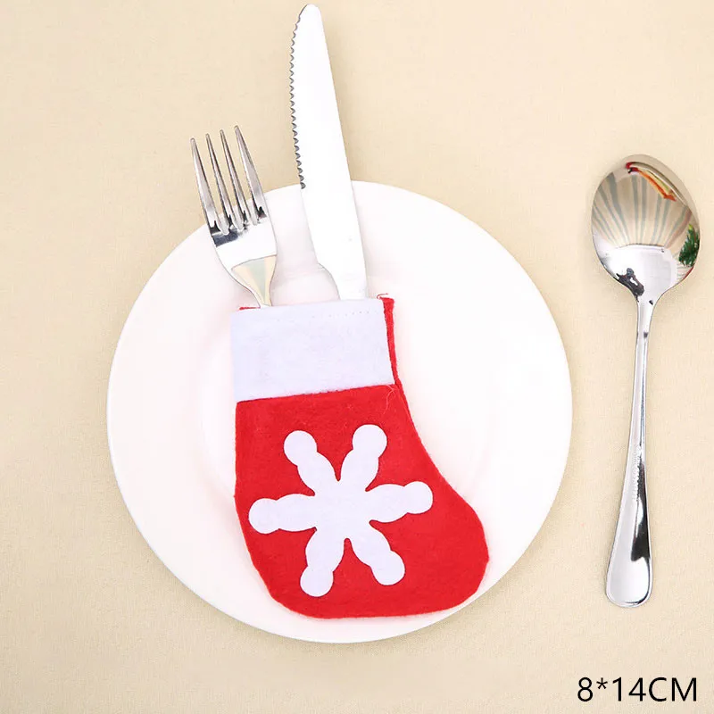Bolsa porta cuchillos y tenedor para vajilla Navidad 2021 Noel Decoraciones navideñas para el hogar Decoración de la mesa de la cena Regalo de Navidad de Año Nuevo 2022