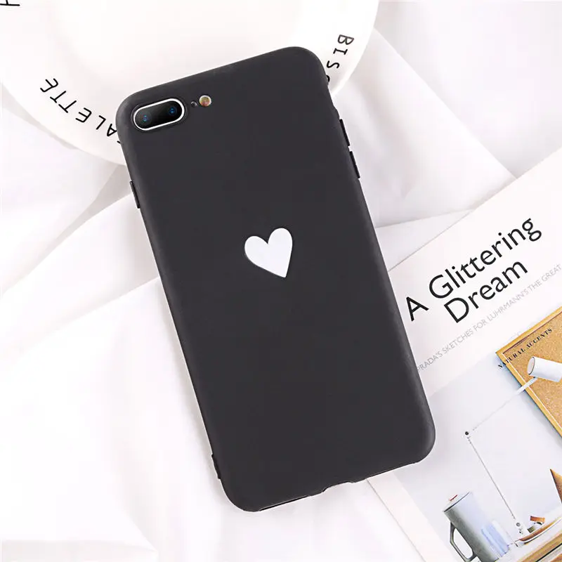 2437B Lovebay пары чехол для телефона для iPhone X XR XS Max 7 8 6 6s Plus Любовь Сердце милый карамельный цвет Мягкий ТПУ силиконовый чехол - Цвет: 2437B