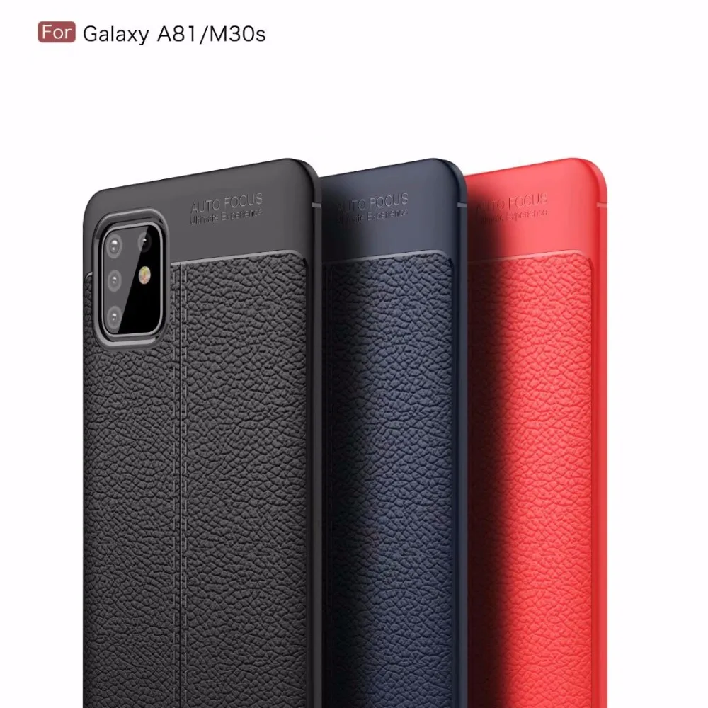 20 шт./лот личи стрии ТПУ Корпус мягкий чехол для samsung Galaxy A51 A71 A81 защитный чехол