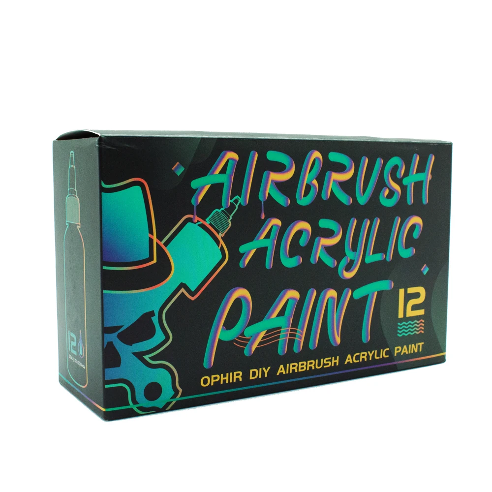 Skup OPHIR 12 kolor Airbrush akrylowe atramentu dla modelu buty skórzane malowania Airbrush akrylowe atrament pigmentowy Airbrush farba DIY TA005 (1 12)