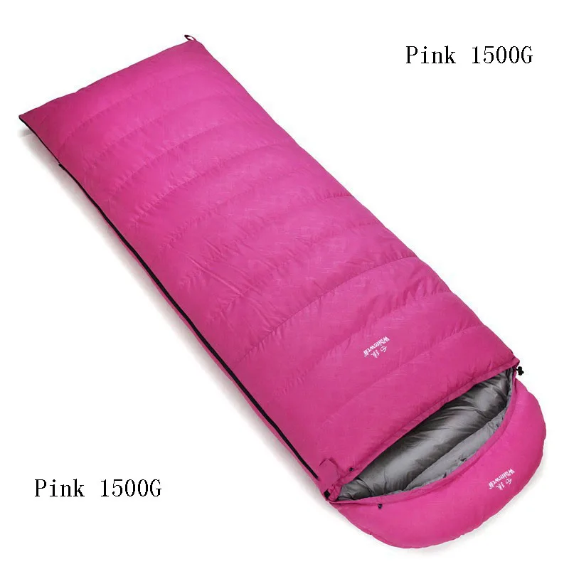 Pink 1500G Супер светильник, белый утиный пух, уплотненный спальный мешок для кемпинга, спальный мешок для взрослых, уличный спальный мешок - Цвет: Pink 1500G
