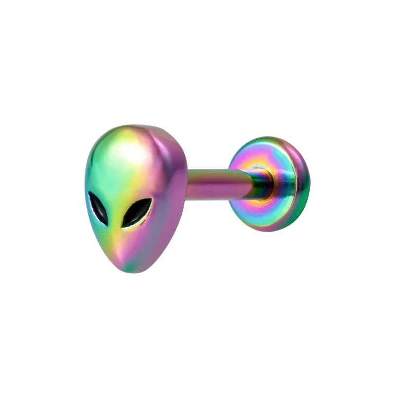 1 шт., кольцо для губ Alien Labret из нержавеющей стали с внутренней резьбой, ушной хрящ, спиральная Шпилька, пирсинг для ушей, женские Украшения для тела