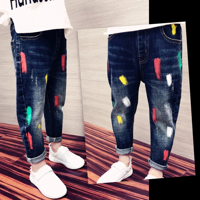

BOY'S Autumn Jeans Spring And Autumn Trousers Casual Pants 2019 New Style Korean-style Fashion Children Autumn Clothing Pants Me
