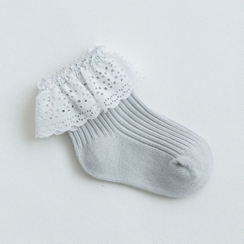 FOCUSNORM/осенне-зимние носки хлопковые эластичные дышащие мягкие носки для маленьких девочек, 5 цветов, хлопковые кружевные носки для маленьких От 6 месяцев до 5 лет