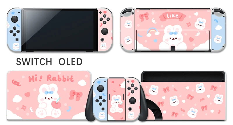 Cute Sheep/Dog/Rabbit Skins Protector Cover Decal Vinyl Skin Stickers for Nintendo Switch OLED Console Joy-cons stickers