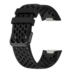 Breathable Sport Silicone Wristband Replacement Bracelet - Fitbit Charge 5 (Black)
