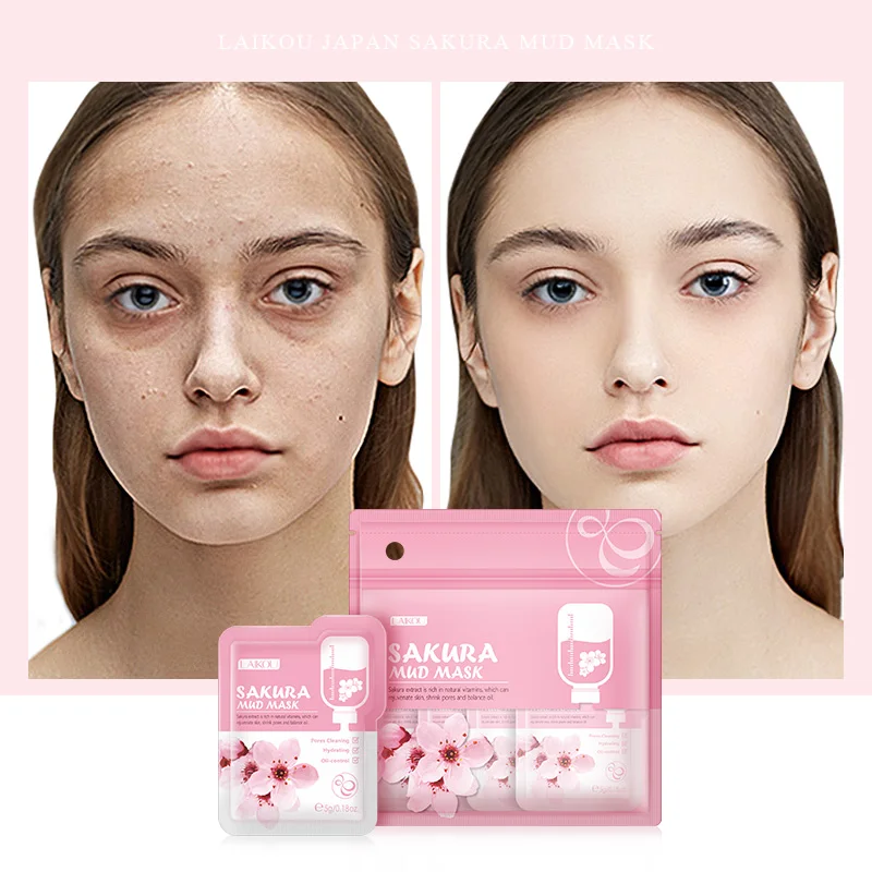 153281-67be58.jpg 1pcs Japan Sakura Mud Face Mask Anti Wrinkle Night Facial Packs Skin Clean Dark Circle Moisturize