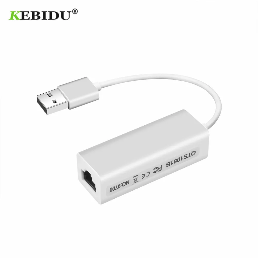 Kebidu USB 2,0 к RJ45 USB2.0 к сетевая карта Ethernet 10/100 адаптер супер скорость для ПК ноутбук windows7 LAN адаптер