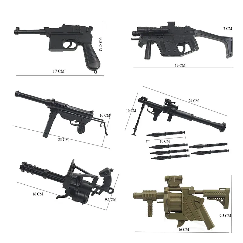 8 компл. Может запускать пулевой пистолет Модель пушки ракета Сборка игрушки Гатлин строительство строительный раствор военные украшения подарок