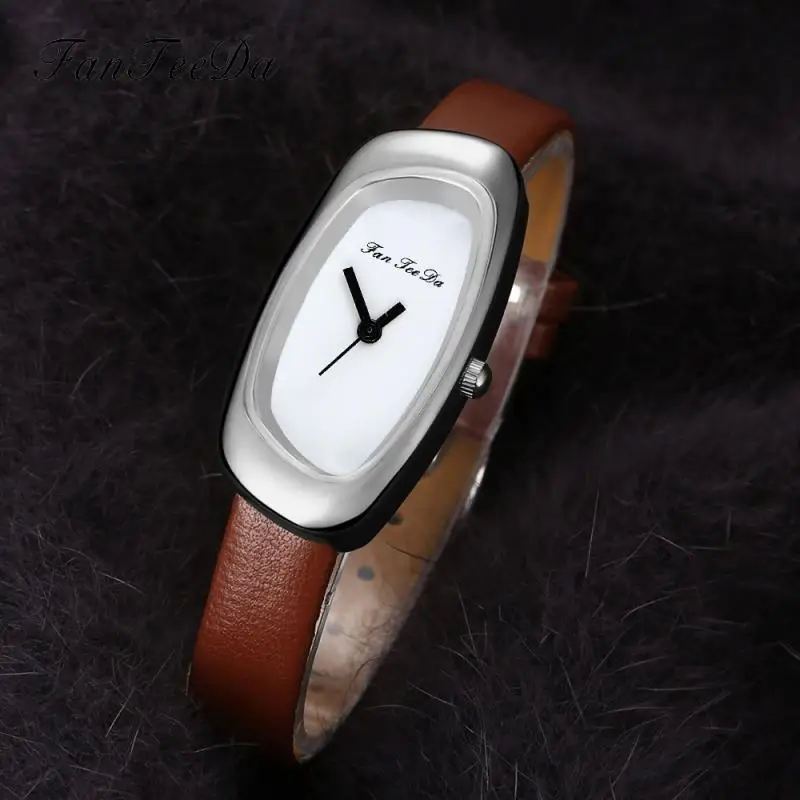 

Women's Watches 2019 Woman Casual Clock Creative Irregular Dials Quartz Leather Band Analog Ladies Wrist Watch Montre Femme 2019