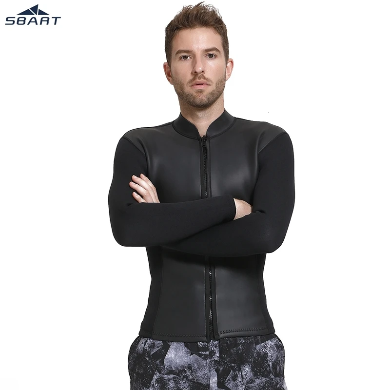 SBART 3mm Neoprene Scuba Diving Suit Jacket Windsurfing Swimwear Boating Snorkeling Elastic Warm CR Light Jacket tops Wetsuit