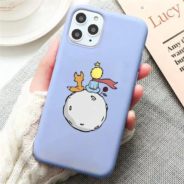 Cartoon Little Prince Phone Case Candy Color Blue for iPhone 11 12 pro XS MAX 8 7 6 6S Plus X 5S SE 2020 XR a1
