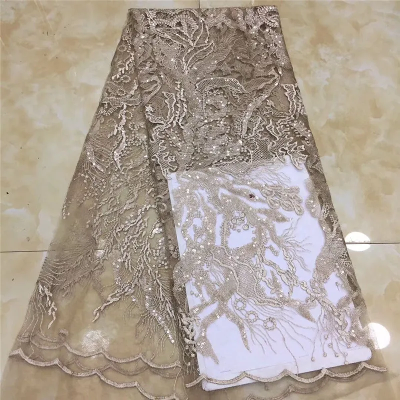 2020 золотые последние французские нигерийские блестки фиолетовые кружева ткани