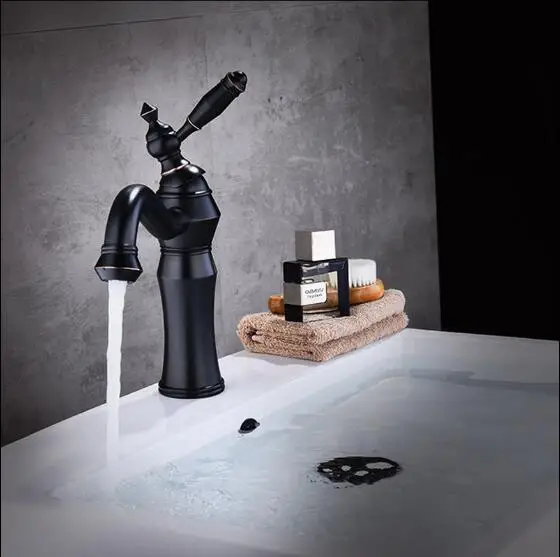 Vidric New Arrivals brass Basin Faucet hot and cold Water Faucet single lever black oil Brushed bathroom sink faucet basin tap