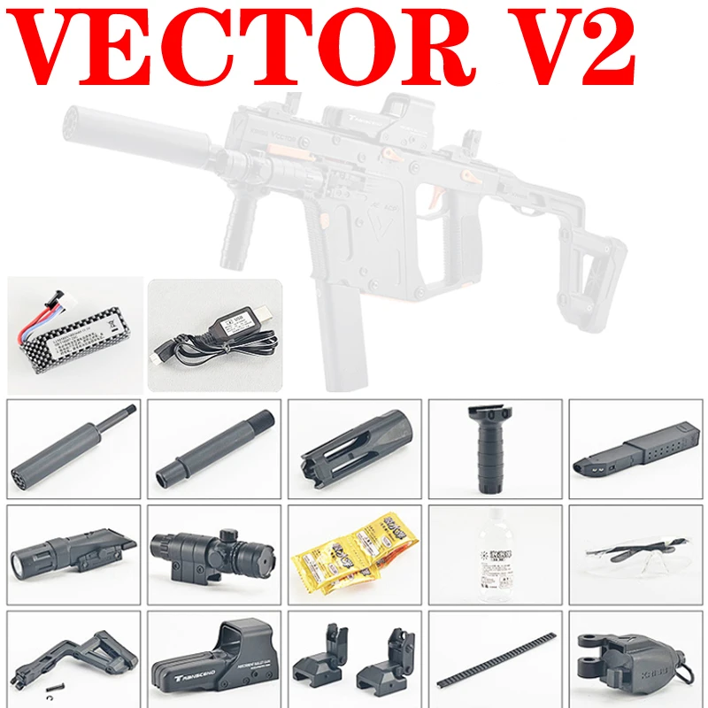 Гелевая струйная обработка WBB Lehui KRISS Vector V2 Вторая версия wbb гель бластерный игрушечный пистолет журнал подача MK5 V2 водяной шар пистолет