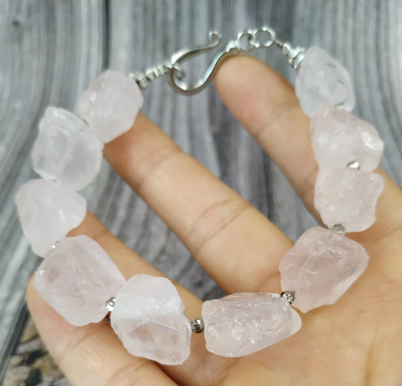 

YA4014 Rose Quartzs Stone Bracelet Spacer Clasp