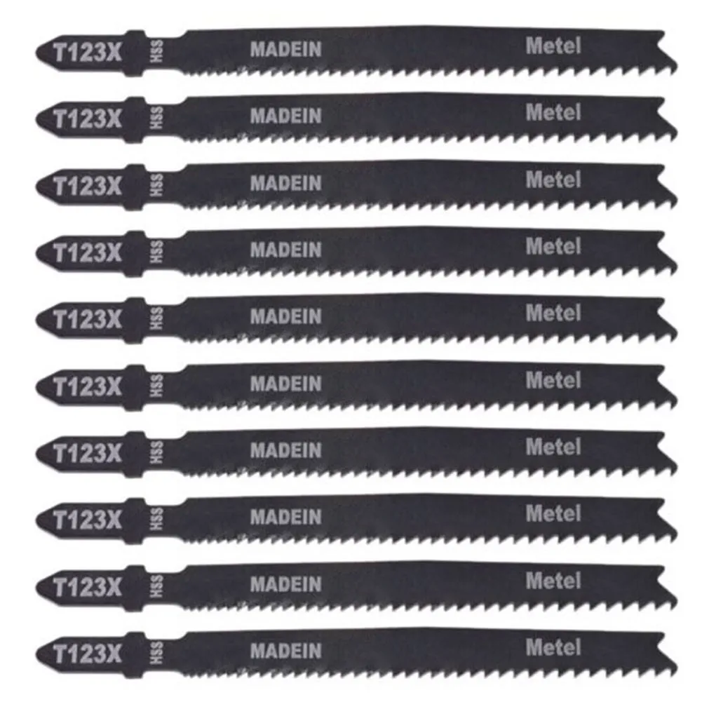 10Pcs HCS Jig Saw Blades 4 Inch T-shank T123 Jigsaw Blade For Tube Wood Metal Aluminium Cutting Tools