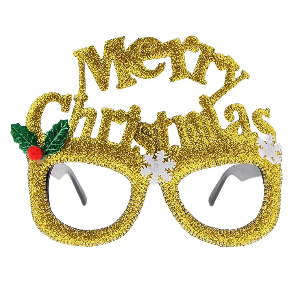 Glitter Merry Christmas Snowflake Sunglasses Novelty Glasses Xmas Party Favors for Parties and Christmas Kids and Adults