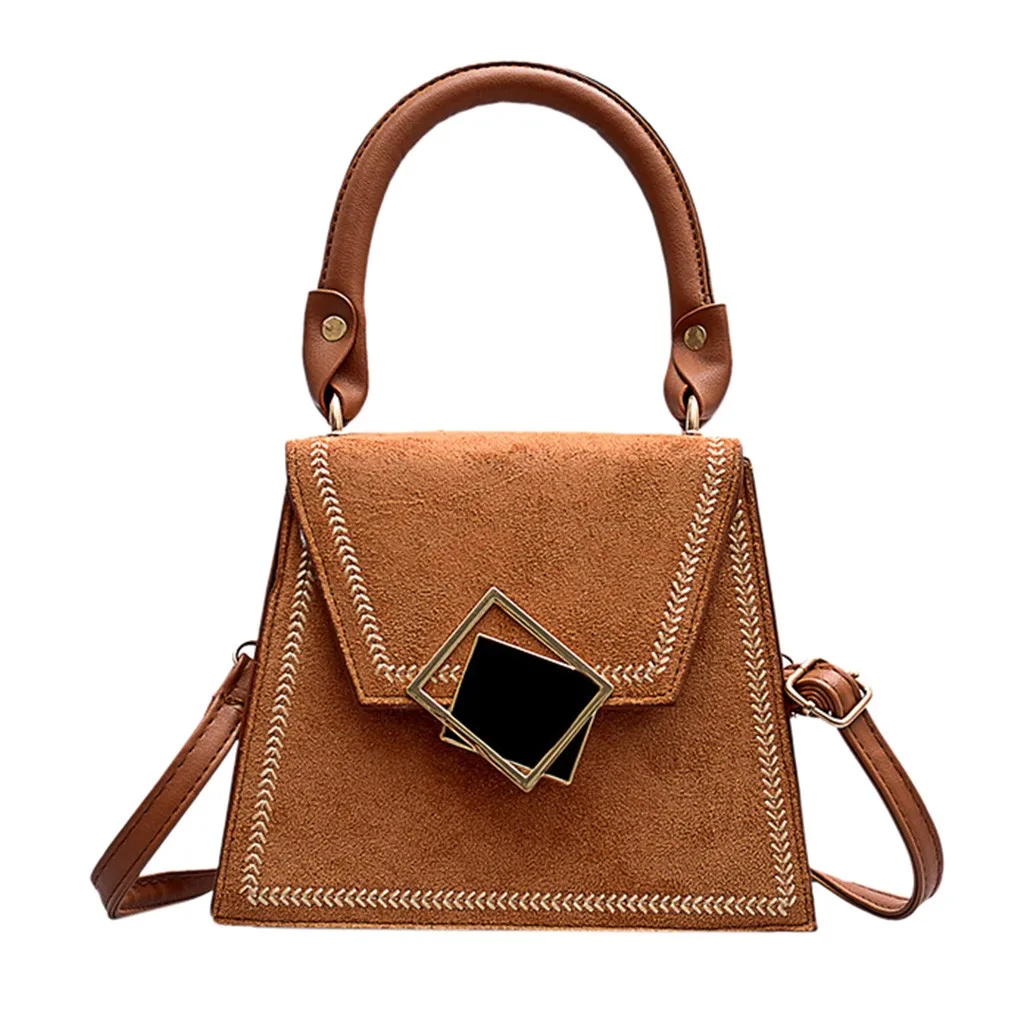 Женская модная кожаная сумка мини женская сумка через плечо трендовая кожаная Большая вместительная сумка на плечо# Zer - Цвет: Коричневый
