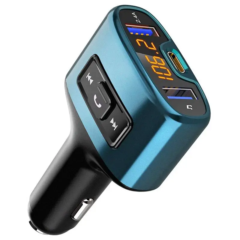 Bluetooth FM Transmitter Wireless Radio Adapter Receiver Car Kit with 18W USB Type-C Charger Port5V/2.4A Dual Ports Sup |