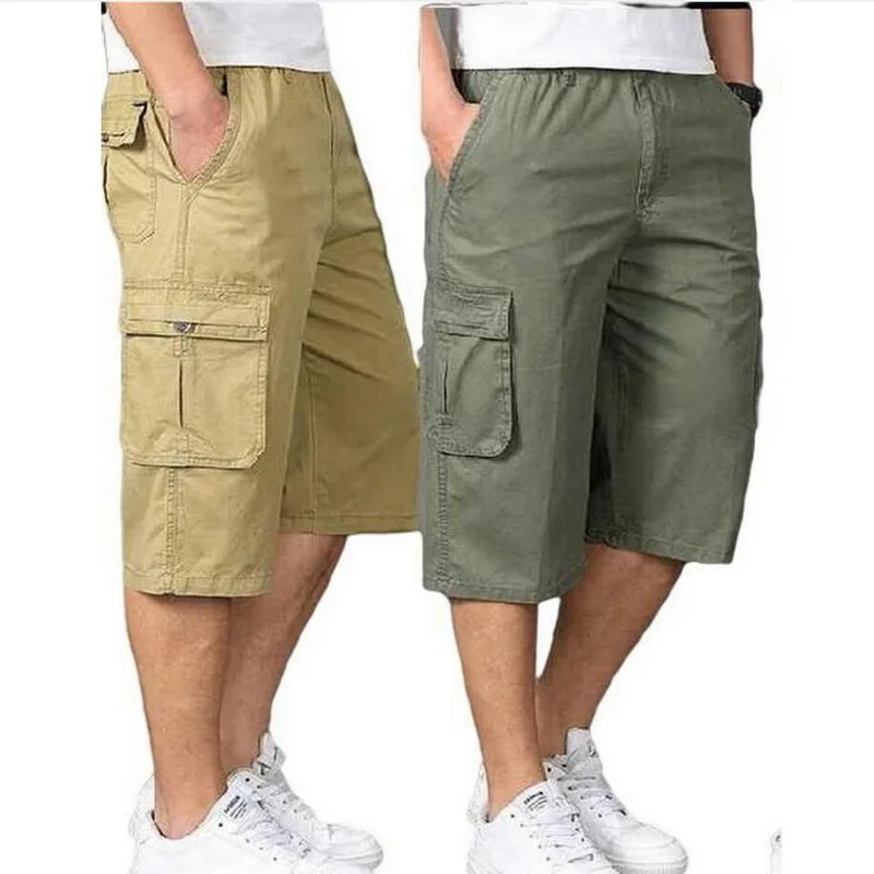 Male Calf-Length Pants Multi Pocket 