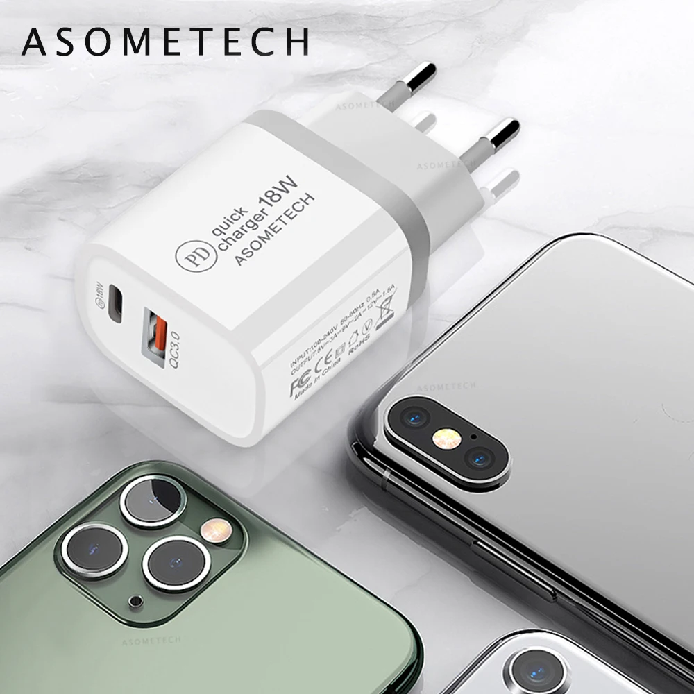 18 Вт PD быстрое зарядное устройство QC 3 0 Быстрая зарядка USB для телефона Type C