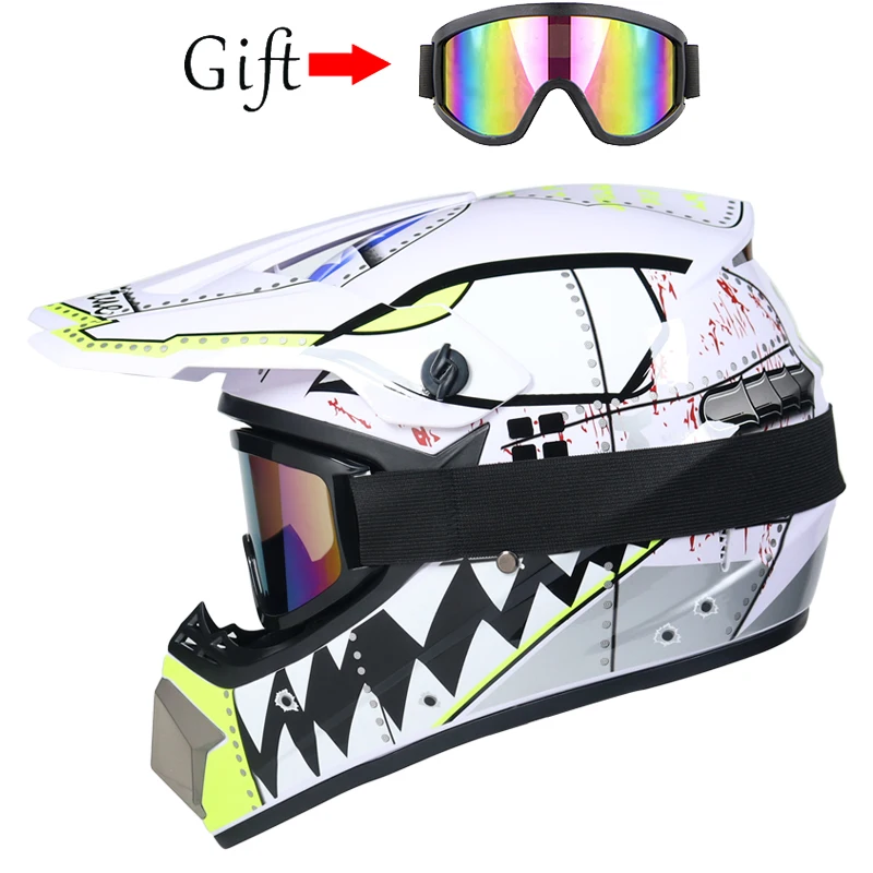 Children Motorcycle Helmets with Goggle Boy Girl Protective Cycling