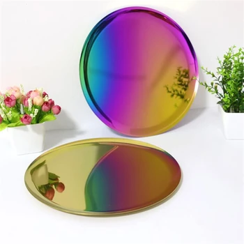 

1Pc Stainless Steel Round Food Storage Trays For Home Living Room Kitchen Fruits Organizer Metal Fruit Plate For Home Decoration