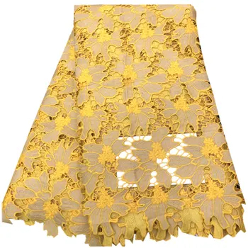 

2020 Newest Nigerian Water Soluble Lace Fabric 5 Yard Soft Guipure Lace Fabric Skin Healthy top quality African Cord Lace mv427