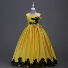 Элегантное Длинное Вечернее Платье с вышивкой для девочек возрастом от 4 до 15 лет свадебное праздничное платье для маленьких девочек Детский костюм принцессы для девочек-подростков