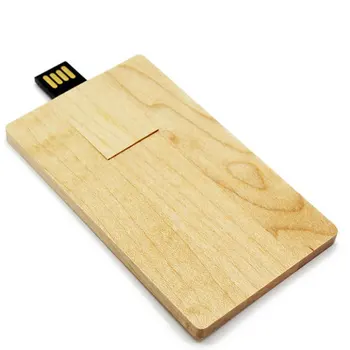 

Natural Maple Wood Credit Card USB 2.0 High Speed Rotatable Flash Drives Memory Stick Pen Thumb U Disk Pendrive For Laptops