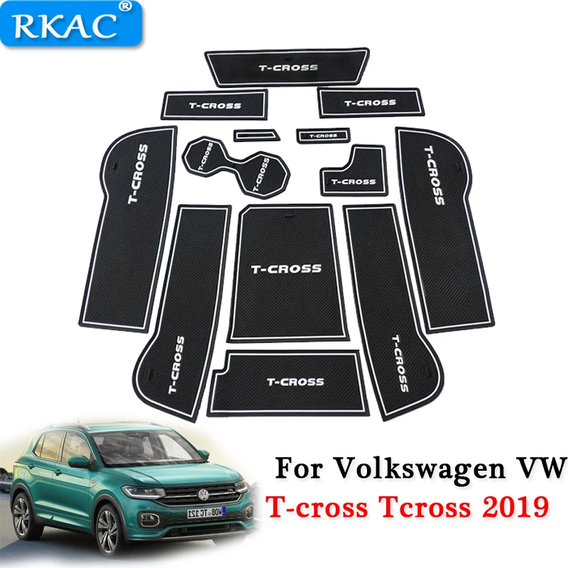 Для Volkswagen VW T-cross Tcross слот-коврик для двери автомобиля Противоскользящие коврики резиновые коврики подставки под стакан коврик ворота Слот коврики