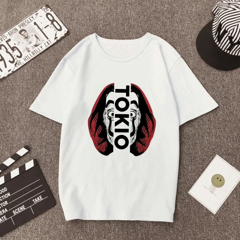 Летняя футболка Money Bad Guy House Of paper La Casa De Papel, модная повседневная футболка Dali Mask Casa, Готическая футболка, Женский Топ - Цвет: 3024