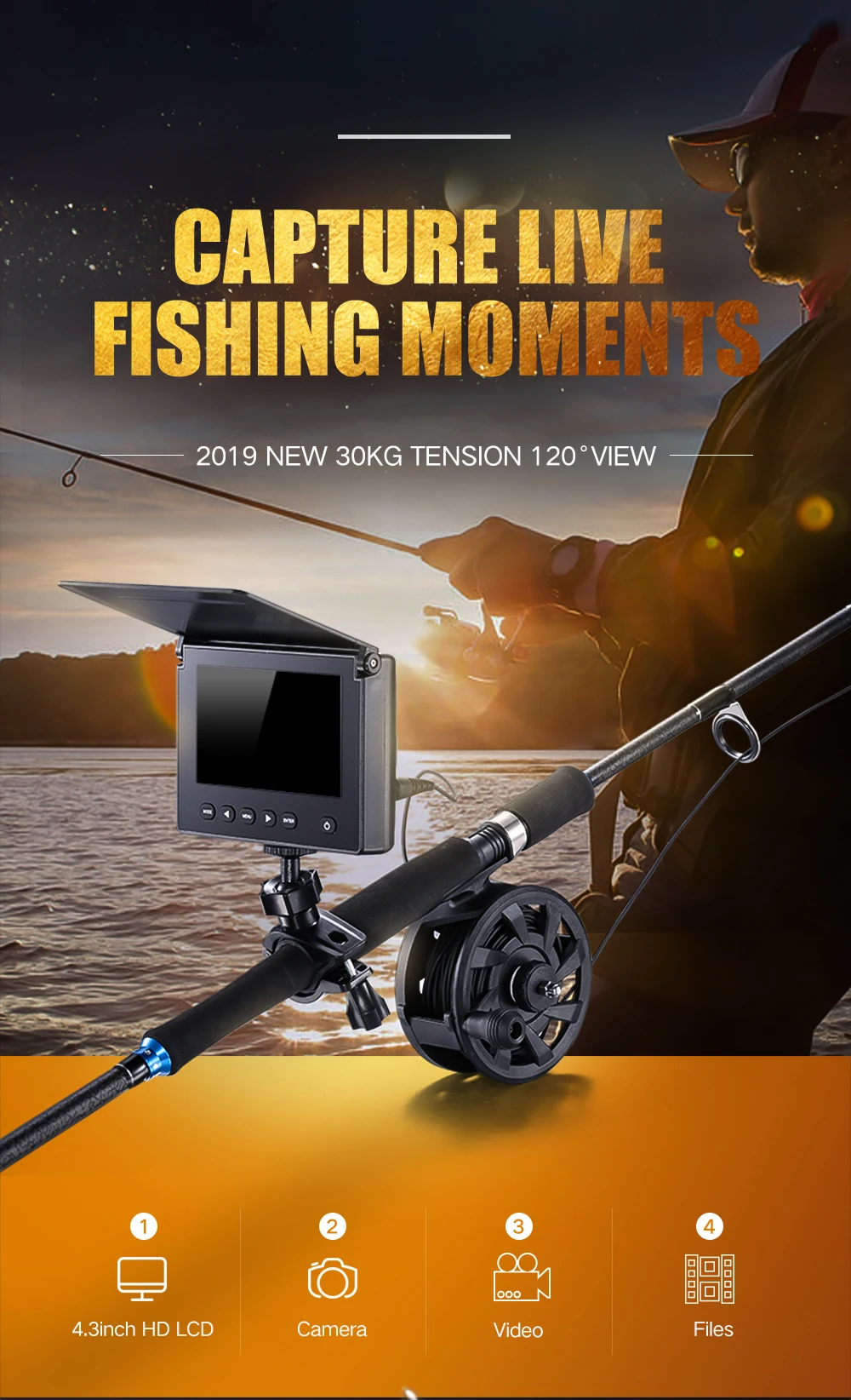 Underwater Fish Finder Fishing Camera 4.3" LCD Monitor Set Sadoun.com