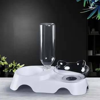 

Pet Cats Dogs Protect Cervical Vertebra Tilt Mouth Drinking Water Dual-use Transparent Bowl
