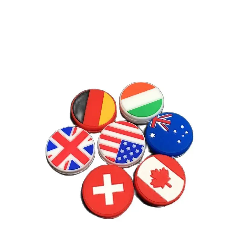 (50 pcs/lot) National flags tennis racket vibration dampener/tennis racquet damper