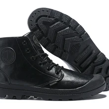 PALLADIUM/Классические черные мужские кожаные высокие армейские ботинки для женщин, нескользящая подошва, Повседневная Военная обувь 40-44