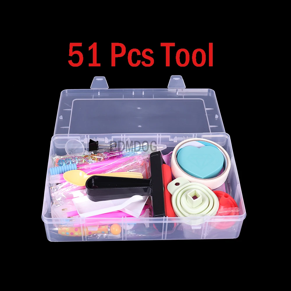 51 pcs 5D Diamond Painting Tools and Accessories Kits Roller pen Clay Tray  Tweezers/pen/glue/ Diamond Embroidery Tray Box sets - AliExpress